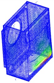 Simulation results of the first four – order modal shapes of cabinet