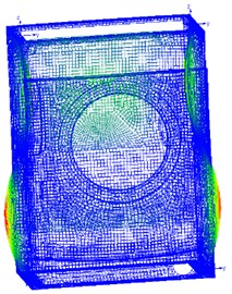 Simulation results of the first four – order modal shapes of cabinet
