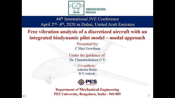 Free vibration analysis of a discretized aircraft with an integrated biodynamic pilot model – modal approach