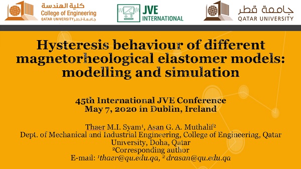 Hysteresis behaviour of different magnetorheological elastomer models: modelling and simulation