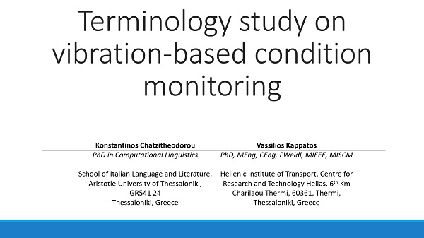 Terminology study on vibration-based condition monitoring technique