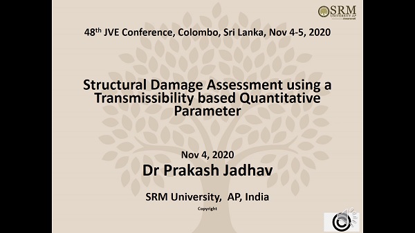 Structural damage assessment using a transmissibility based quantitative parameter
