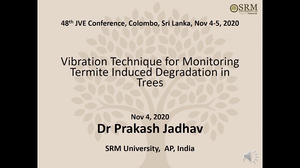 Vibration technique for monitoring termite induced degradation in trees