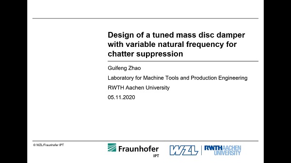Design of a tuned mass disc damper with variable natural frequency for chatter suppression