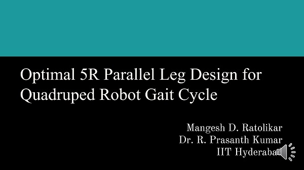 Optimal 5R parallel leg design for quadruped robot gait cycle