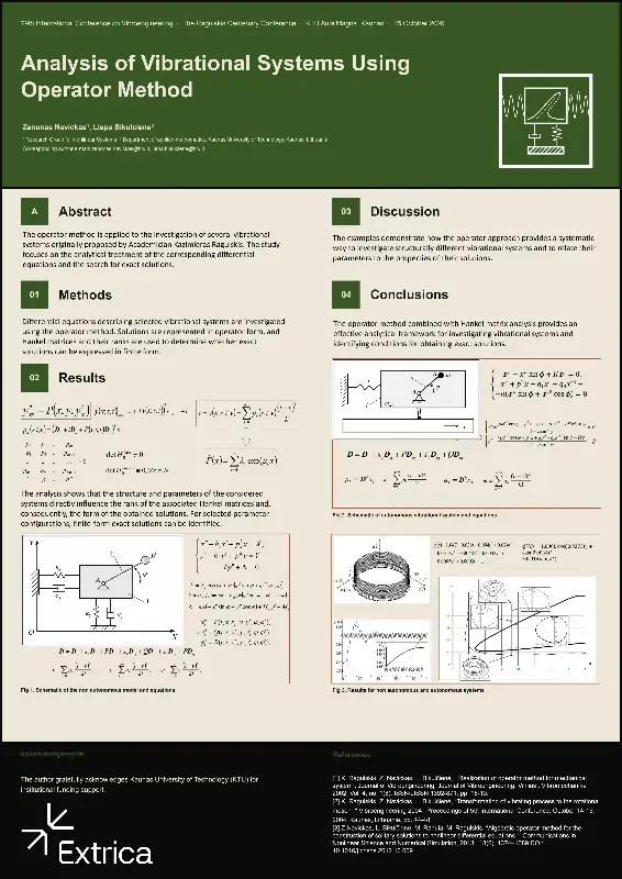 Poster: Analysis of vibrational systems using operator method