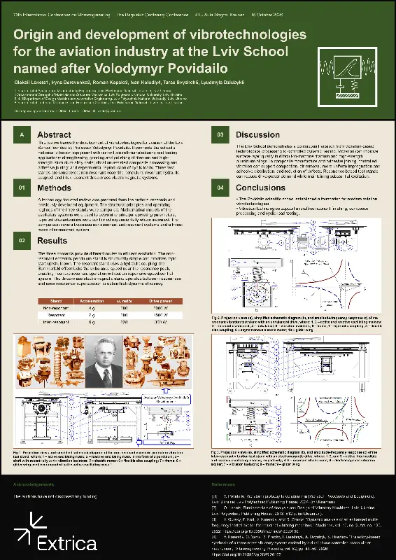 Poster: Origin and development of vibrotechnologies for the aviation industry at the Lviv School named after Volodymyr Povidailo